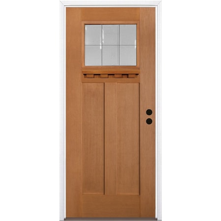 Codel Doors 36" x 80" Fir Grain Shaker Exterior Fiberglass Door 3068LHISPFGHFLS200P49161DB
